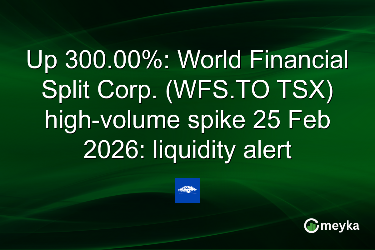 Up 300.00%: World Financial Split Corp. (WFS.TO TSX) high-volume spike 25 Feb 2026: liquidity alert