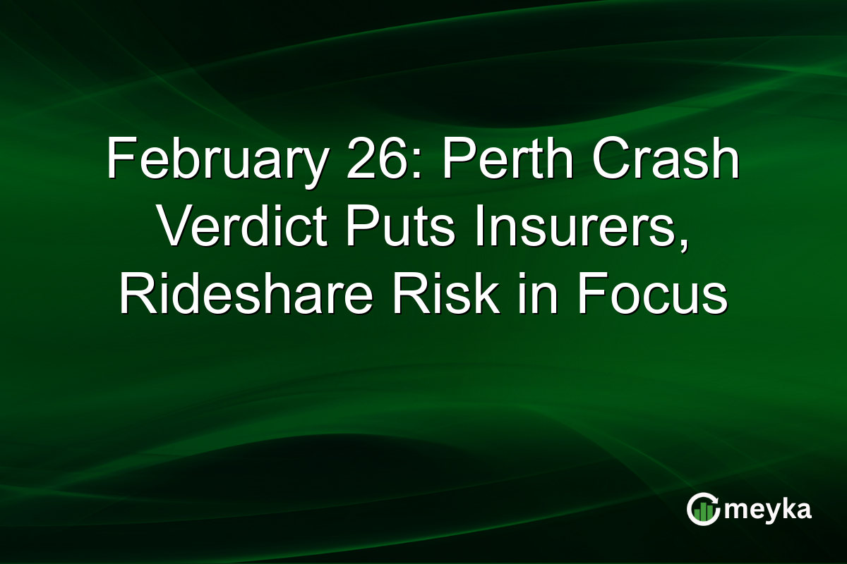 February 26: Perth Crash Verdict Puts Insurers, Rideshare Risk in Focus