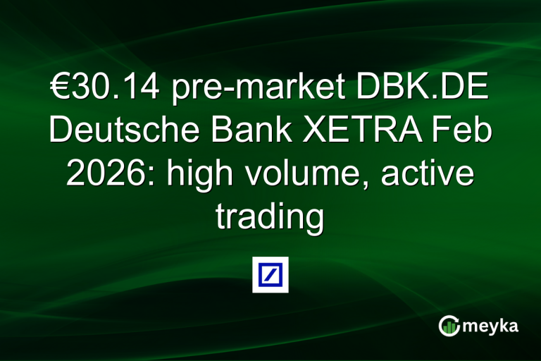 €30.14 pre-market DBK.DE Deutsche Bank XETRA Feb 2026: high volume, active trading