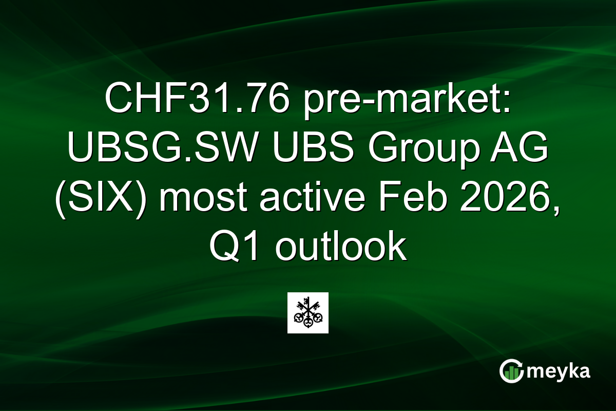 CHF31.76 pre-market: UBSG.SW UBS Group AG (SIX) most active Feb 2026, Q1 outlook