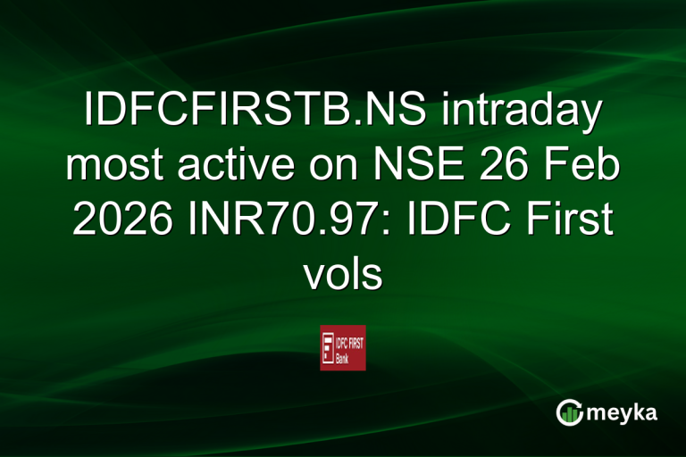 IDFCFIRSTB.NS intraday most active on NSE 26 Feb 2026 INR70.97: IDFC First vols