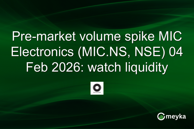Pre-market volume spike MIC Electronics (MIC.NS, NSE) 04 Feb 2026: watch liquidity
