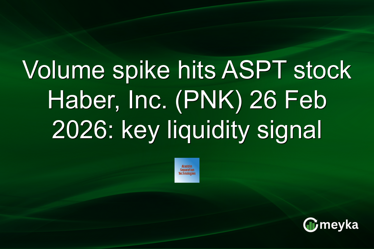 Volume spike hits ASPT stock Haber, Inc. (PNK) 26 Feb 2026: key liquidity signal