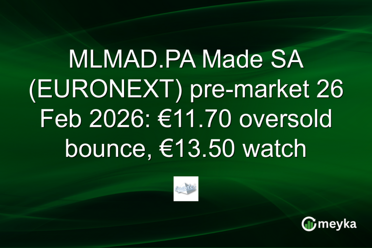 MLMAD.PA Made SA (EURONEXT) pre-market 26 Feb 2026: €11.70 oversold bounce, €13.50 watch