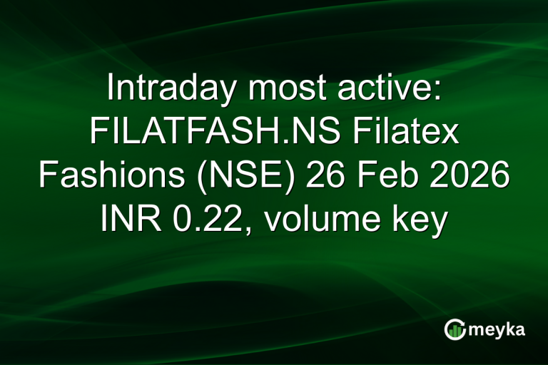 Intraday most active: FILATFASH.NS Filatex Fashions (NSE) 26 Feb 2026 INR 0.22, volume key