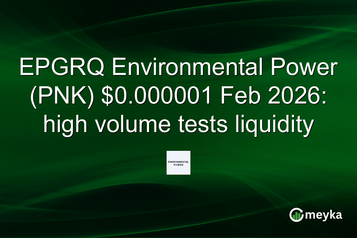 EPGRQ Environmental Power (PNK) $0.000001 Feb 2026: high volume tests liquidity