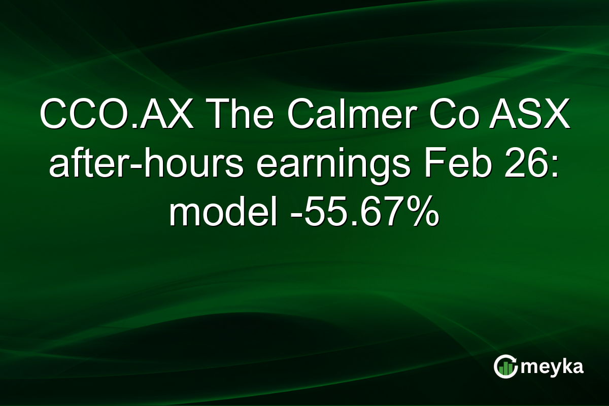 CCO.AX The Calmer Co ASX after-hours earnings Feb 26: model -55.67%