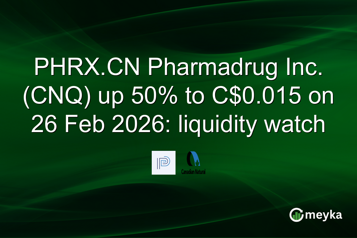 PHRX.CN Pharmadrug Inc. (CNQ) up 50% to C$0.015 on 26 Feb 2026: liquidity watch