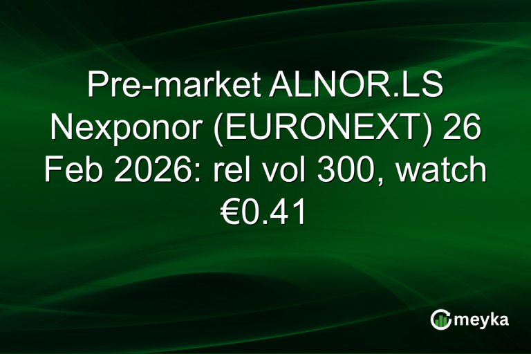 Pre-market ALNOR.LS Nexponor (EURONEXT) 26 Feb 2026: rel vol 300, watch €0.41