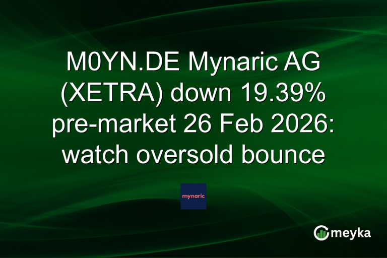 M0YN.DE Mynaric AG (XETRA) down 19.39% pre-market 26 Feb 2026: watch oversold bounce