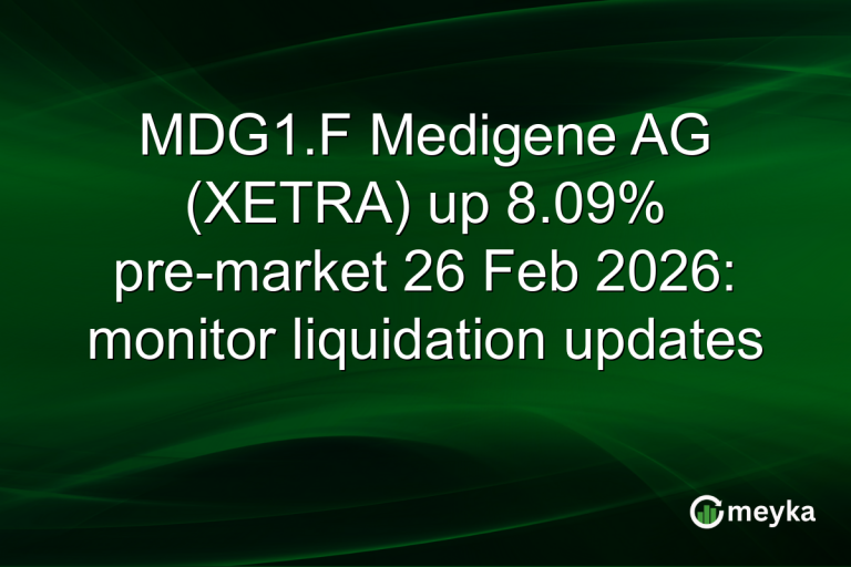 MDG1.F Medigene AG (XETRA) up 8.09% pre-market 26 Feb 2026: monitor liquidation updates