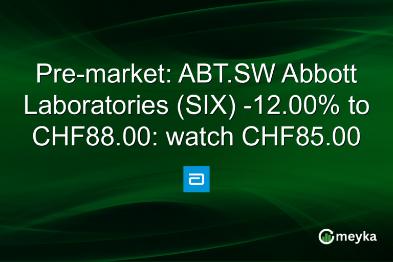 Pre-market: ABT.SW Abbott Laboratories (SIX) -12.00% to CHF88.00: watch CHF85.00
