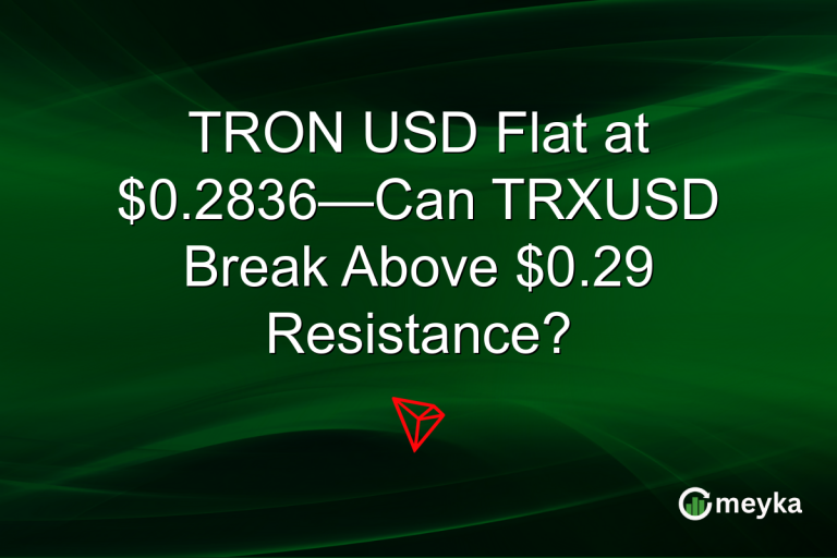 TRON USD Flat at $0.2836—Can TRXUSD Break Above $0.29 Resistance?