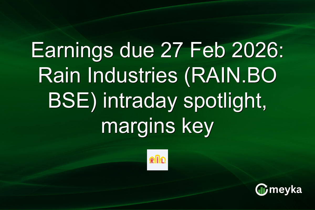 Earnings due 27 Feb 2026: Rain Industries (RAIN.BO BSE) intraday spotlight, margins key