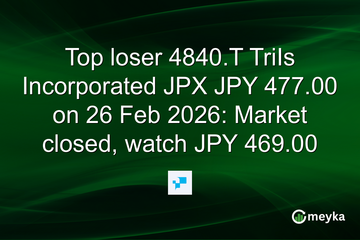 Top loser 4840.T TriIs Incorporated JPX JPY 477.00 on 26 Feb 2026: Market closed, watch JPY 469.00