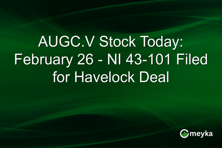 AUGC.V Stock Today: February 26 - NI 43-101 Filed for Havelock Deal