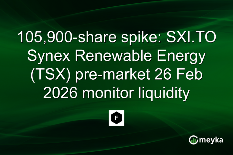 105,900-share spike: SXI.TO Synex Renewable Energy (TSX) pre-market 26 Feb 2026 monitor liquidity