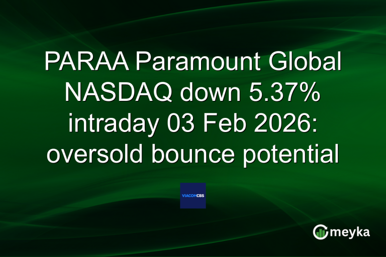 PARAA Paramount Global NASDAQ down 5.37% intraday 03 Feb 2026: oversold bounce potential