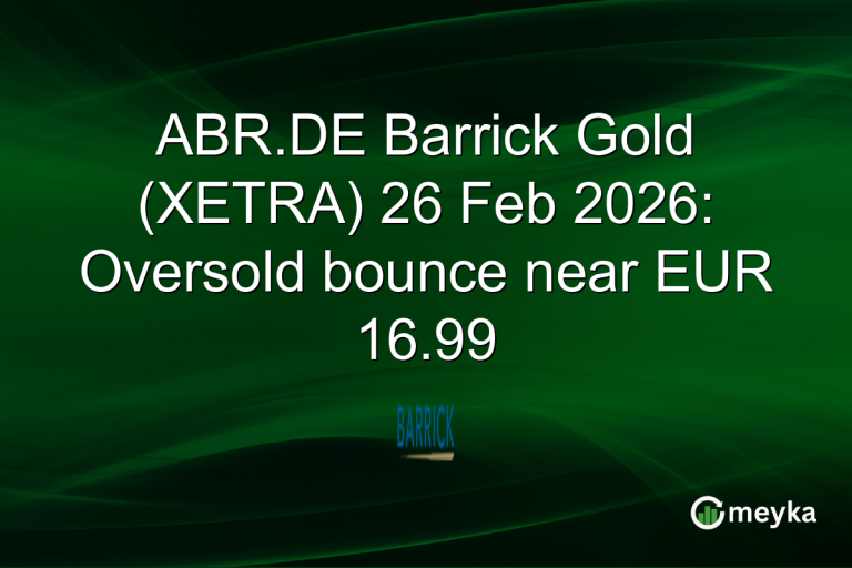 ABR.DE Barrick Gold (XETRA) 26 Feb 2026: Oversold bounce near EUR 16.99