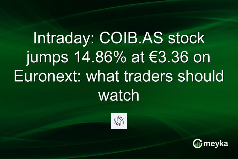 Intraday: COIB.AS stock jumps 14.86% at €3.36 on Euronext: what traders should watch