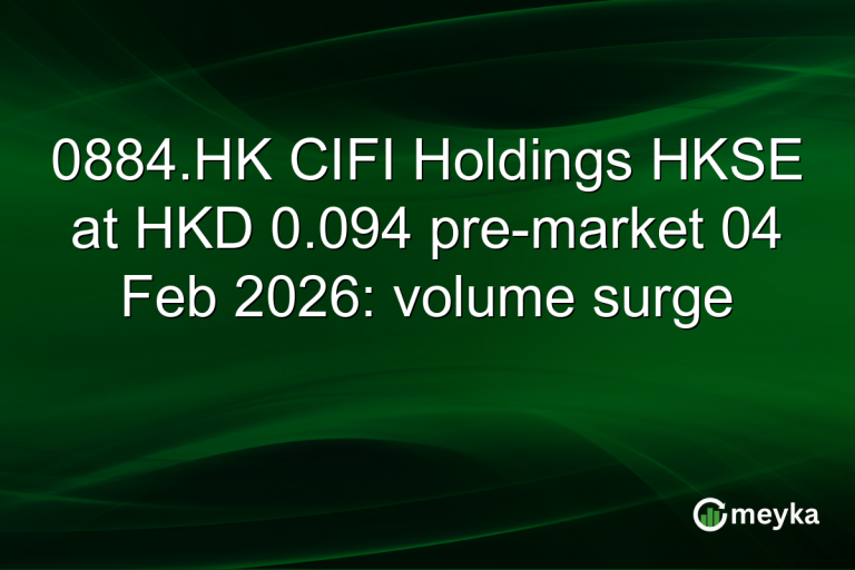 0884.HK CIFI Holdings HKSE at HKD 0.094 pre-market 04 Feb 2026: volume surge