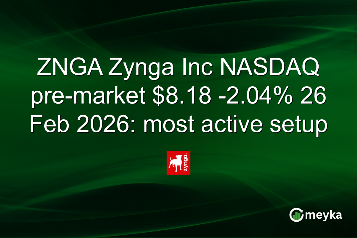 ZNGA Zynga Inc NASDAQ pre-market $8.18 -2.04% 26 Feb 2026: most active setup