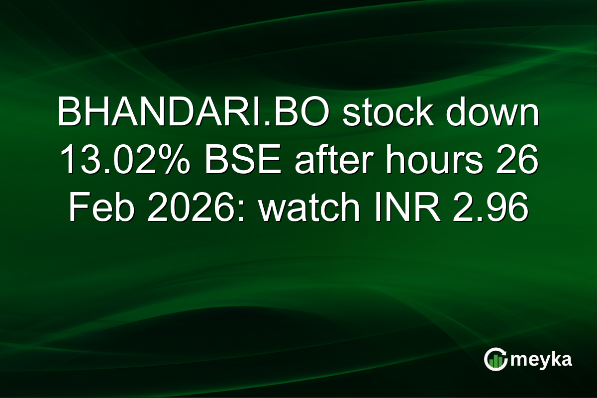 BHANDARI.BO stock down 13.02% BSE after hours 26 Feb 2026: watch INR 2.96