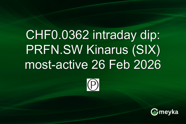 CHF0.0362 intraday dip: PRFN.SW Kinarus (SIX) most-active 26 Feb 2026