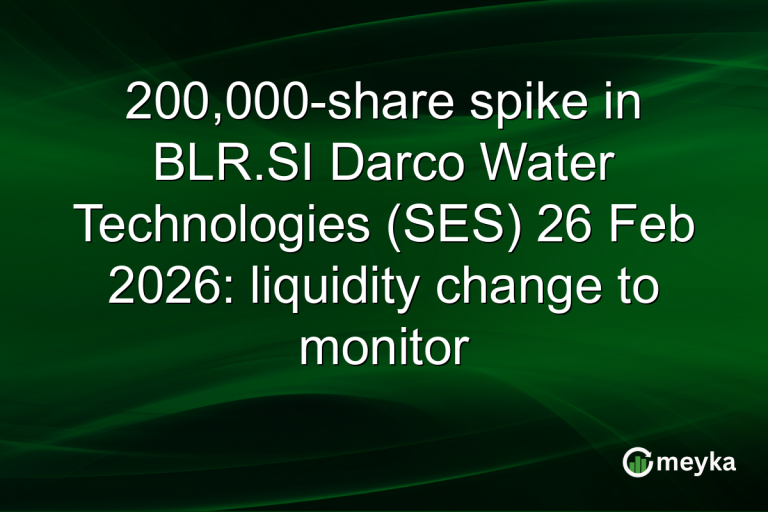 200,000-share spike in BLR.SI Darco Water Technologies (SES) 26 Feb 2026: liquidity change to monitor