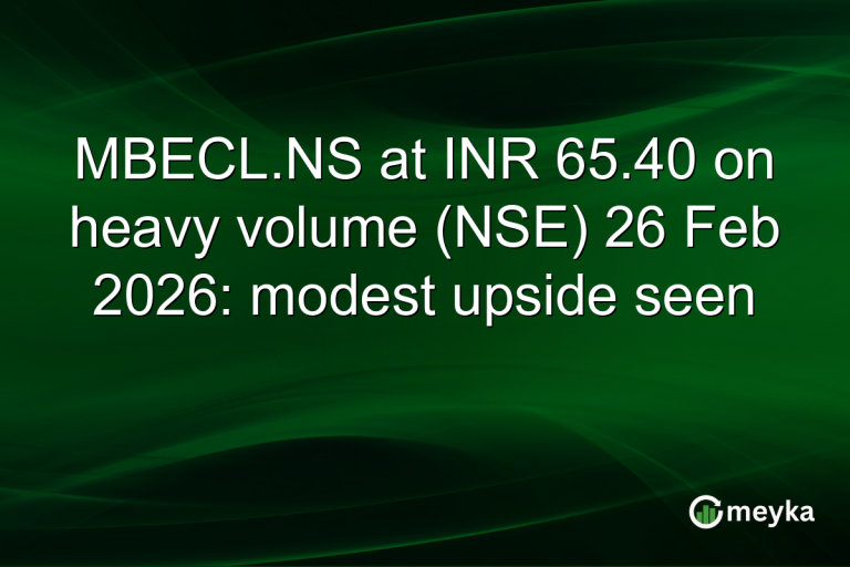 MBECL.NS at INR 65.40 on heavy volume (NSE) 26 Feb 2026: modest upside seen