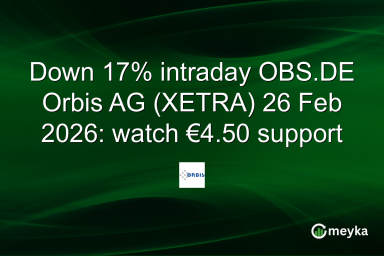 Down 17% intraday OBS.DE Orbis AG (XETRA) 26 Feb 2026: watch €4.50 support