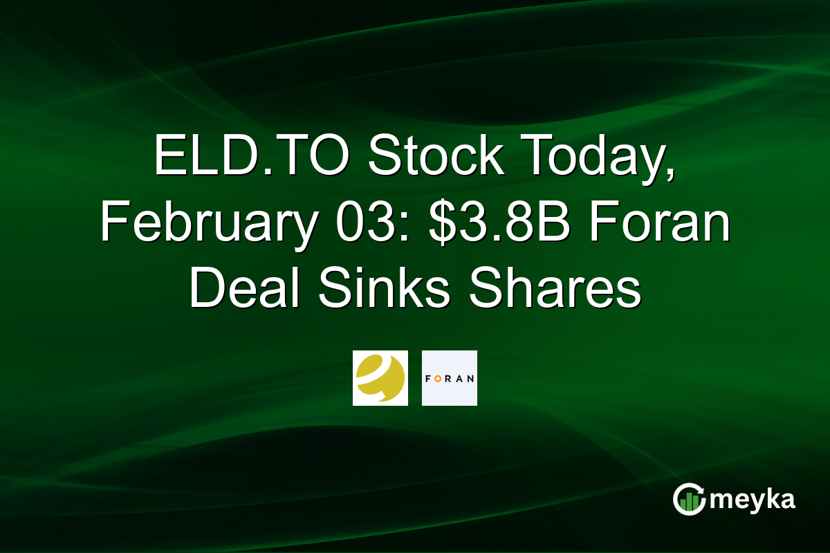 ELD.TO Stock Today, February 03: $3.8B Foran Deal Sinks Shares