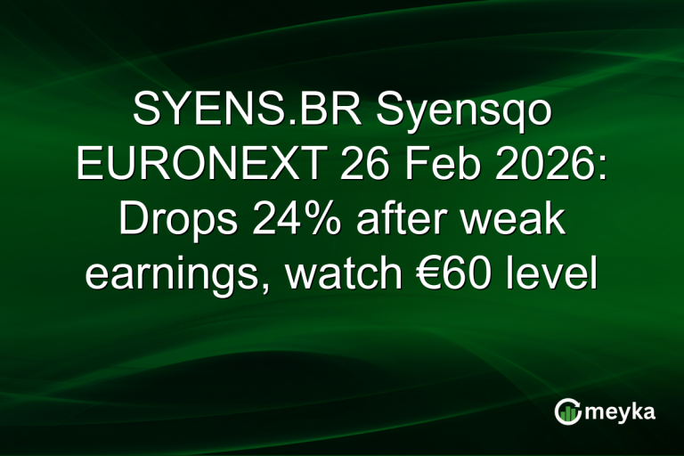 SYENS.BR Syensqo EURONEXT 26 Feb 2026: Drops 24% after weak earnings, watch €60 level