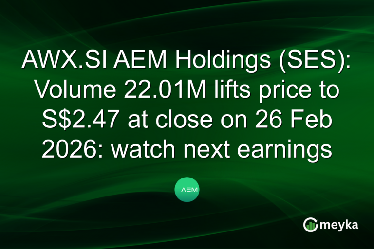 AWX.SI AEM Holdings (SES): Volume 22.01M lifts price to S$2.47 at close on 26 Feb 2026: watch next earnings
