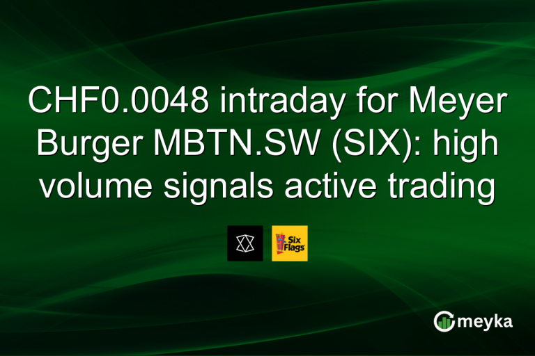 CHF0.0048 intraday for Meyer Burger MBTN.SW (SIX): high volume signals active trading