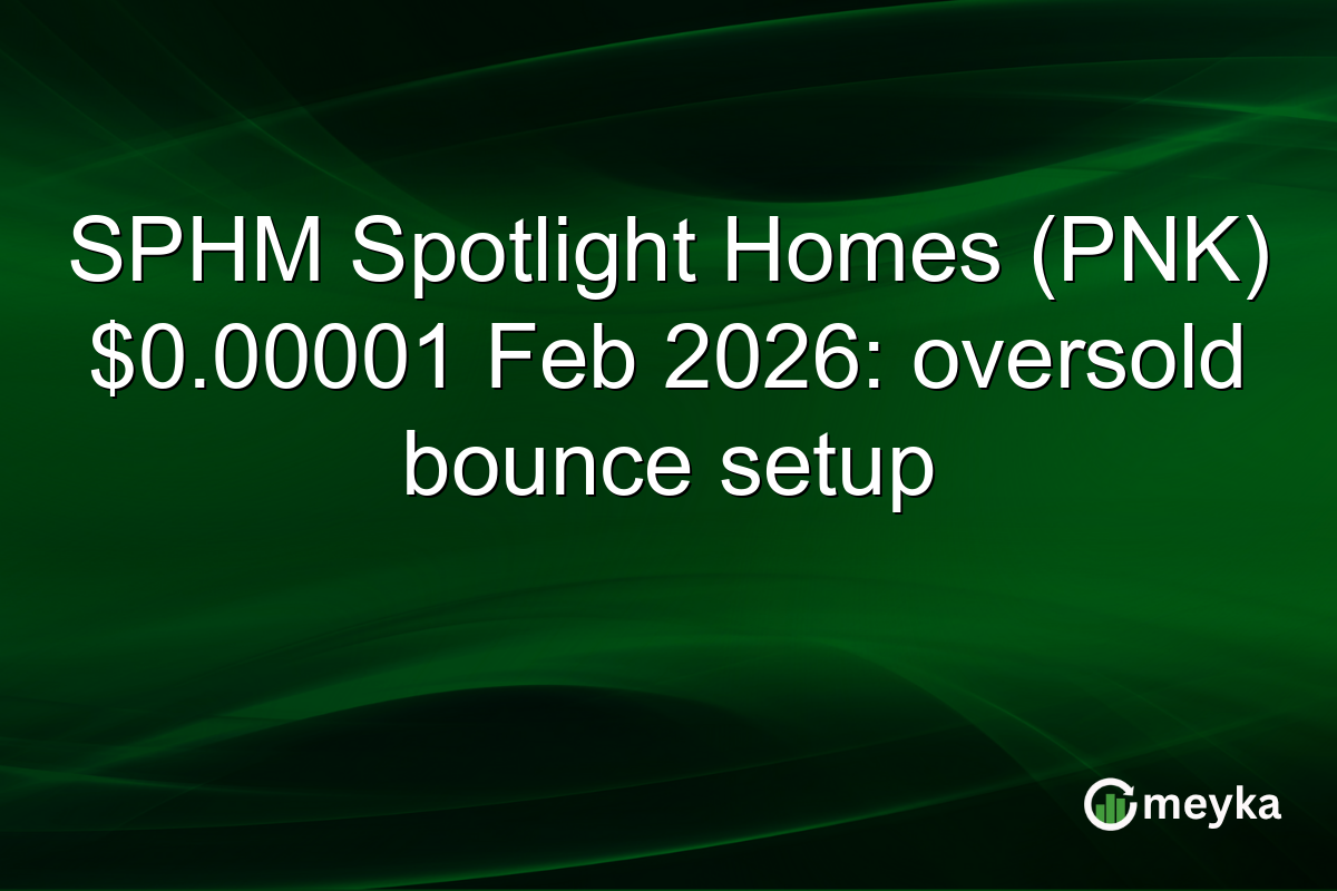 SPHM Spotlight Homes (PNK) $0.00001 Feb 2026: oversold bounce setup