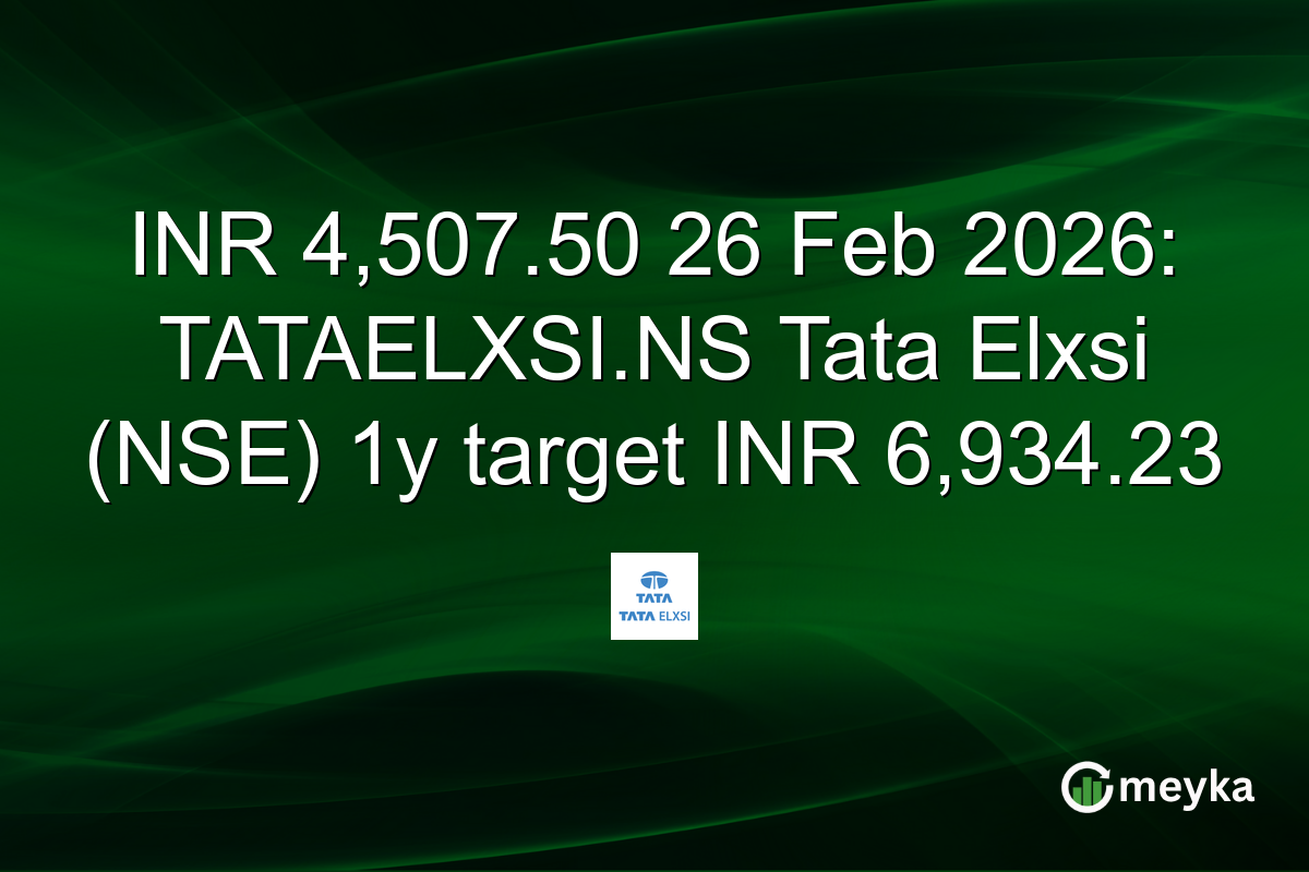 INR 4,507.50 26 Feb 2026: TATAELXSI.NS Tata Elxsi (NSE) 1y target INR 6,934.23