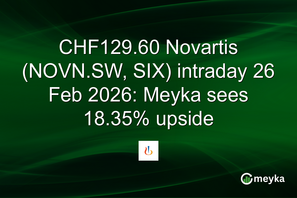 CHF129.60 Novartis (NOVN.SW, SIX) intraday 26 Feb 2026: Meyka sees 18.35% upside