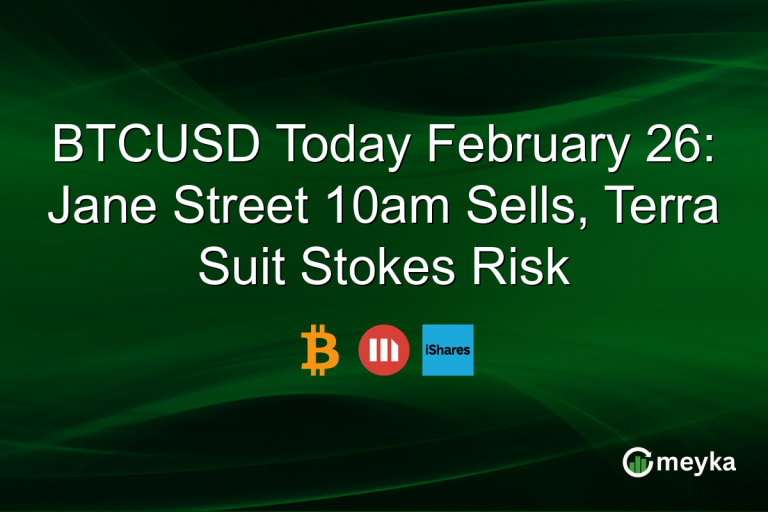 BTCUSD Today February 26: Jane Street 10am Sells, Terra Suit Stokes Risk