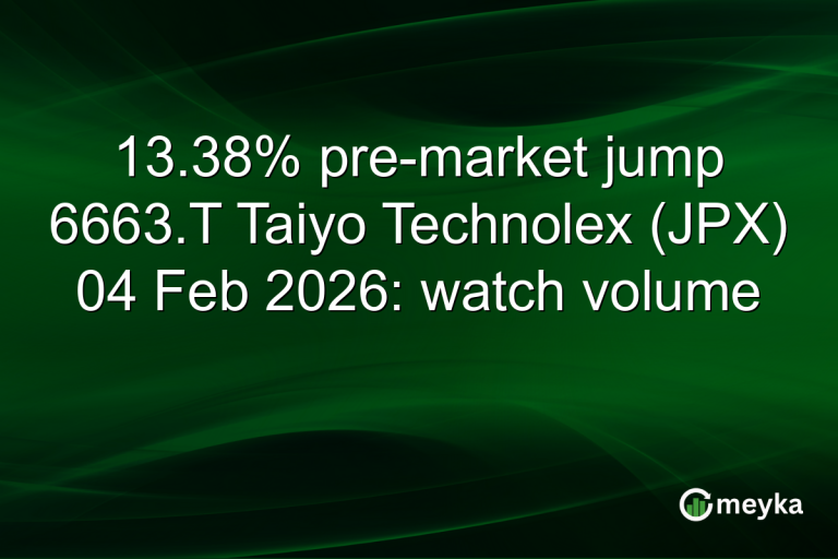 13.38% pre-market jump 6663.T Taiyo Technolex (JPX) 04 Feb 2026: watch volume