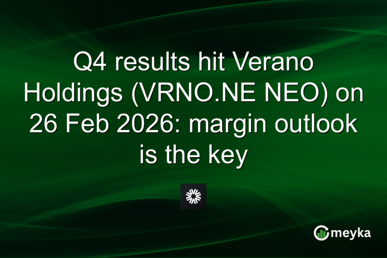 Q4 results hit Verano Holdings (VRNO.NE NEO) on 26 Feb 2026: margin outlook is the key