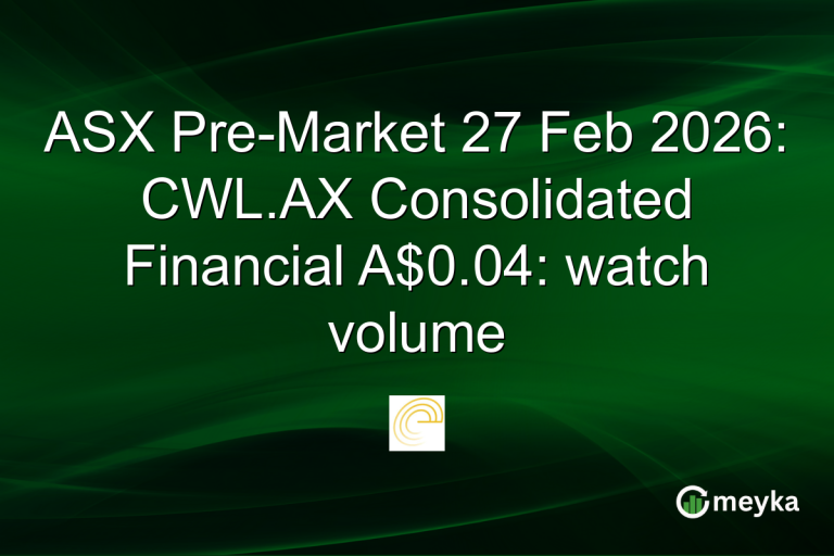 ASX Pre-Market 27 Feb 2026: CWL.AX Consolidated Financial A$0.04: watch volume