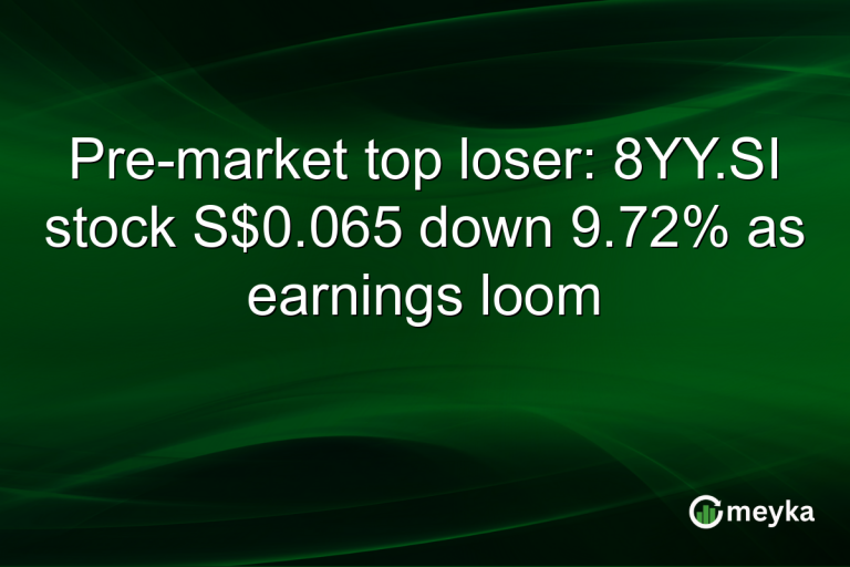 Pre-market top loser: 8YY.SI stock S$0.065 down 9.72% as earnings loom