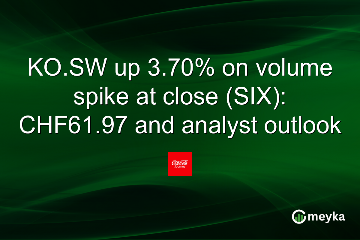 KO.SW up 3.70% on volume spike at close (SIX): CHF61.97 and analyst outlook
