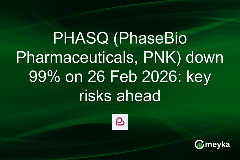 PHASQ (PhaseBio Pharmaceuticals, PNK) down 99% on 26 Feb 2026: key risks ahead