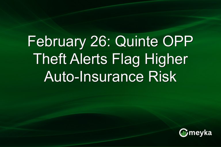 February 26: Quinte OPP Theft Alerts Flag Higher Auto-Insurance Risk