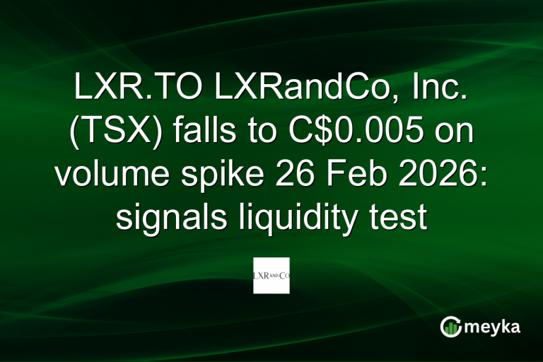 LXR.TO LXRandCo, Inc. (TSX) falls to C$0.005 on volume spike 26 Feb 2026: signals liquidity test