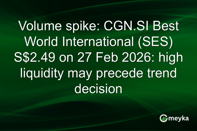 Volume spike: CGN.SI Best World International (SES) S$2.49 on 27 Feb 2026: high liquidity may precede trend decision