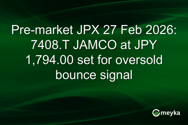 Pre-market JPX 27 Feb 2026: 7408.T JAMCO at JPY 1,794.00 set for oversold bounce signal