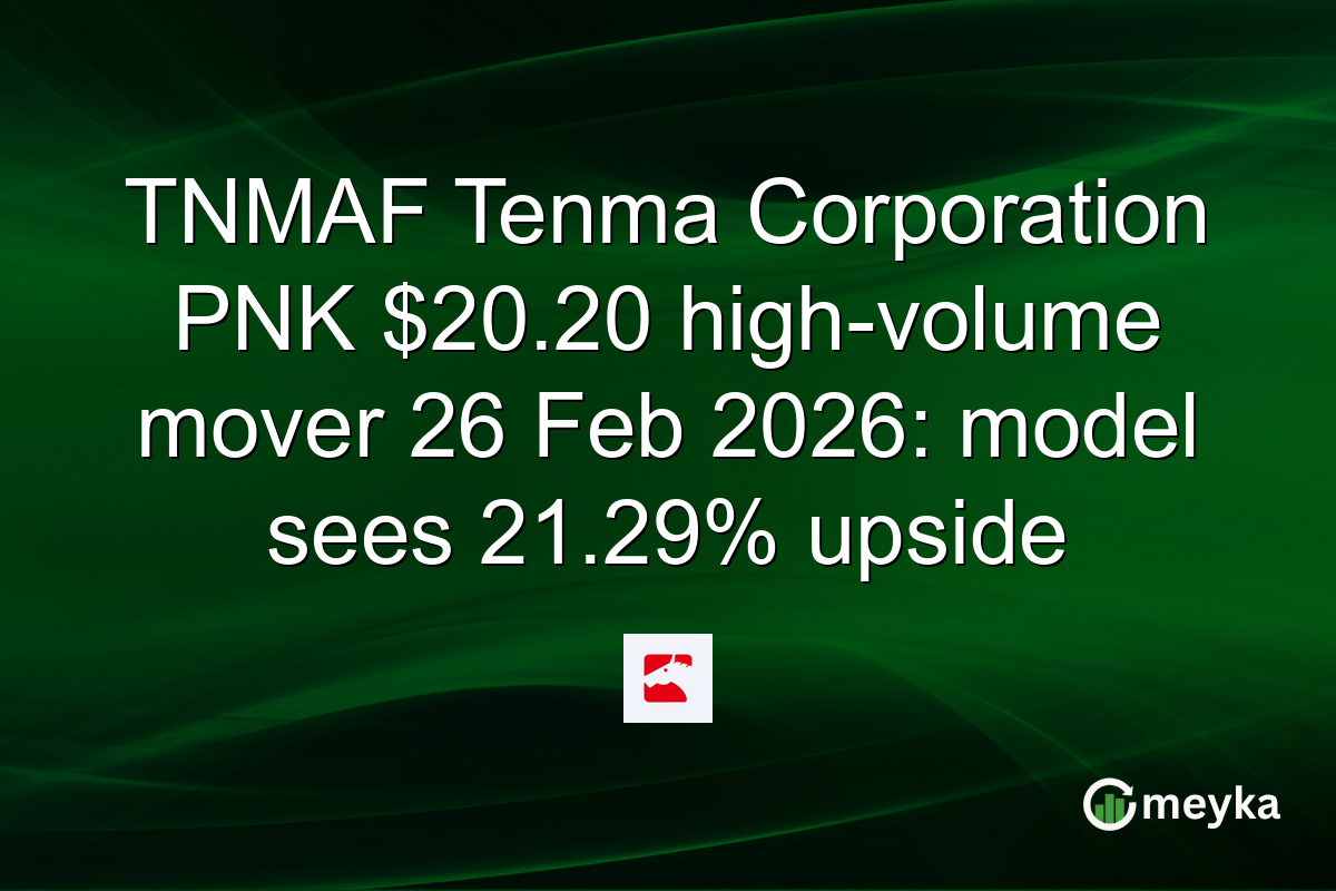 TNMAF Tenma Corporation PNK $20.20 high-volume mover 26 Feb 2026: model sees 21.29% upside